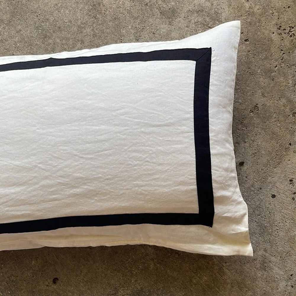 Pottery Barn Lumbar Framed Pillow Cover